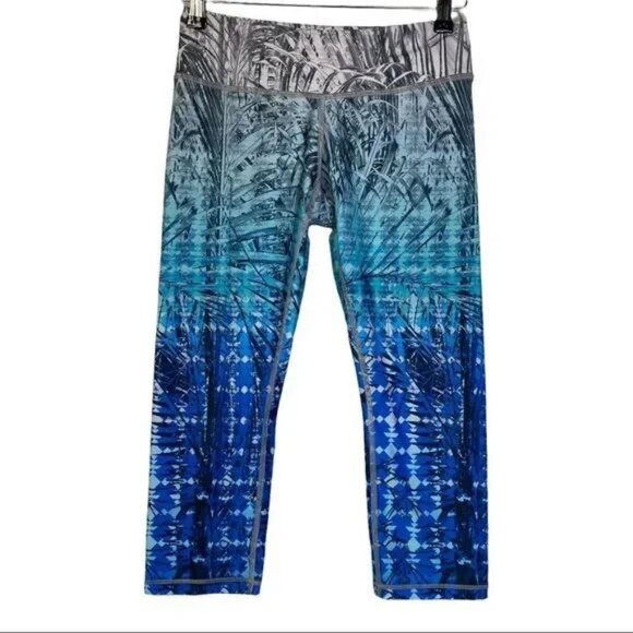 PINK LOTUS WOMEN'S OMBRE CROPPED CAPRI LEGGINGS SIZE SMALL - Picture 5 of 7